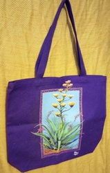Agave and Ocotillo on a canvas book bag, beach bag or shopping bag