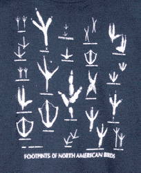 bird species footprints glow in the dark ink t-shirt tshirt tee shirt
