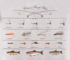 fresh water trout fish species fly ties t-shirt