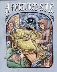 Ray Troll sole fish being tortured on a rack by inquisition monks humor t-shirt