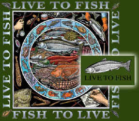 Ray Troll live to fish fish to live fish humor t-shirt