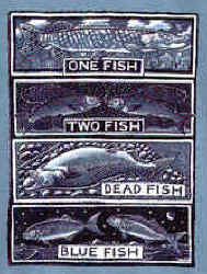 Ray Troll one fish two fish blue fish ded fish scenes fish humor t-shirt