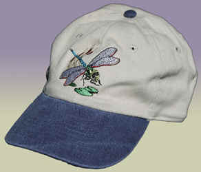 aquatic insect species dragonfly on a hat