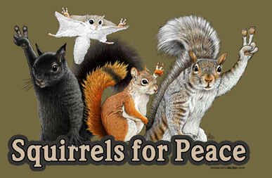 Squirrels for Peace V hand symbol Victory Squirrel graphic t-shirt tshirt tee shirt