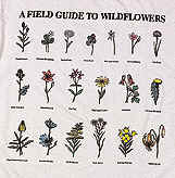 native plants flowers and wildflowers ina box on a t-shirt