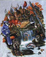 woodland scene t-shirt