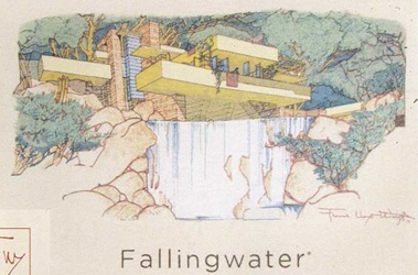 Falling Water Perspective kaufmann house frank lloyd wright architect architecture prairie school t-shirt shirt tee