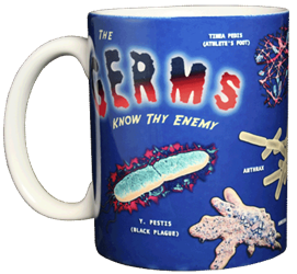 Infectious Awareables microbe bacteria virus molecule cell disease microscope tie Necktie  Germs Ceramic Mug