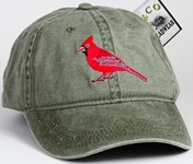 Cardinal Scene  red Bird Hat ball hat baseball embroidered cap adjustible trucker