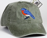 Eastern Bluebird  Scene Bird Hat ball hat baseball embroidered cap adjustible trucker
