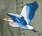 Heron aquatic wading Bird Hat ball hat baseball embroidered cap adjustible trucker