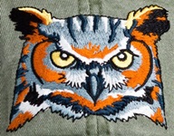 Great Horned Owl raptor Bird Hat ball hat baseball embroidered cap adjustible trucker