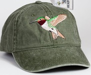 Ruby Throated Hummingbird Bird Hat ball hat baseball embroidered cap adjustible trucker