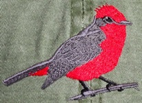 Vermillion Flycatcher Bird Hat ball hat baseball embroidered cap adjustible trucker