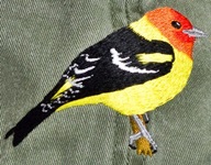 Weatern Tanager Bird Hat ball hat baseball embroidered cap adjustible trucker