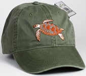 Green Sea Turtle Hat Embroidered Cap