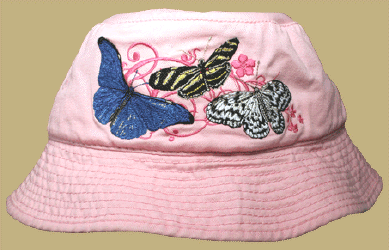 Butterfly Bucket Hat Embroidered Cap
