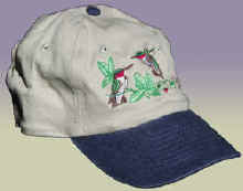 Ruby Throated Hummingbird Bird Hat ball hat baseball embroidered cap adjustible trucker