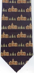 British country estate building with two wings tie Necktie