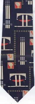 Three Elements: Rose, Washstand Chair Signature Architect  Arts and Craft Movement Charles Rennie Macintosh fabric designer tie Necktie