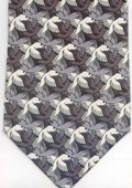 Escher three birds Tesselation math Tie necktie