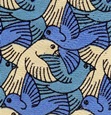 three birds Escher Tesselation Bow Tie math Tie necktie