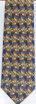 Blue Maccaw surface design tie decorator fabric architectural details decorative elements designer stained glass NECKTIES