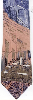 A Cafe Terrace on the Place du Forum, Impressionist masterpiece painting outdoor cafe, cafe terrace art tie Necktie