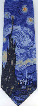 Le Nuit Etoilee Reflets D'Art Impressionist masterpiece painting starry night tie Necktie