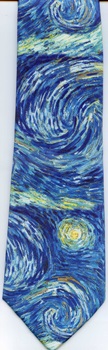 Impressionist masterpiece painting Starry Night Sky art tie Necktie