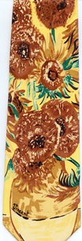 Impressionist masterpiece painting Van Gogh sunflowers art tie Necktie