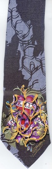 Ed Hardy modern art painting american heart tatoo art Necktie
