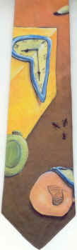 modern art painting surrealism cubism expressionist surrealist Salvadore Dali melting clocks Time Warp tie Necktie