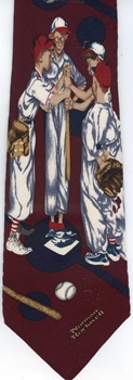 Norman Rockwell baseball Tie necktie saturday evening post cover illustration art