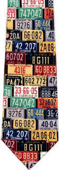 Norman Rockwell liscense plates auto taggs car liscense Patriotism Tie necktie saturday evening post cover illustration art