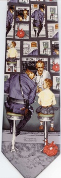 Norman Rockwell police lunch counter Tie necktie saturday evening post cover illustration art
