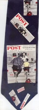 Norman Rockwell police lunch counter  runaway policeman Tie necktie saturday evening post cover illustration art