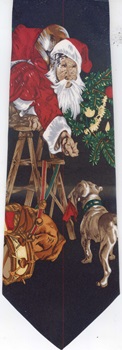 Norman Rockwell santa christmas Tie necktie saturday evening post cover illustration art