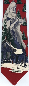 Norman Rockwell santa christmas Tie necktie saturday evening post cover illustration art