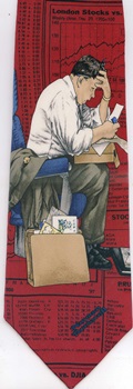 Norman Rockwell stock market trader newspaper Tie necktie saturday evening post cover illustration art