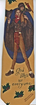 Norman Rockwell Charles Dickens A christmas Carol carolers Tiny Tim christmas Tie necktie saturday evening post cover illustration art