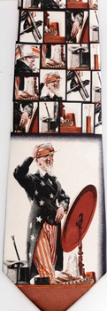 Norman Rockwell Uncle Sam Patriotism Tie necktie saturday evening post cover illustration art