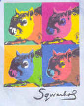 modern art painting surrealism cubism expressionist surrealist Andy Warhol squirrel tie Necktie