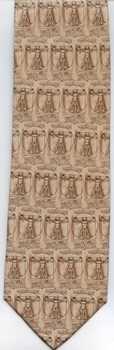 Vitruvian Man Pattern DaVinci Renaissance masterpiece painting old masters tie Necktie