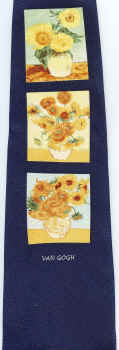 Les Tournesois Reflets D'Art  Impressionist masterpiece painting sunflowers Van Gogh art tie Necktie