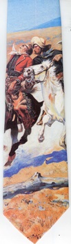 modern art painting american art Remington tie cowboys and indians western art Necktie