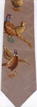 Pheasant Courtship hen and cock rooster cockerel Tie Necktie