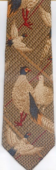 Pheasant Courtship hen and cock rooster cockerel Tie Necktie