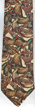 Pheasant Repeat Lands End  Tie Necktie
