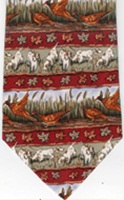 Pheasant Repeat and pointer hinting dog Tie Necktie